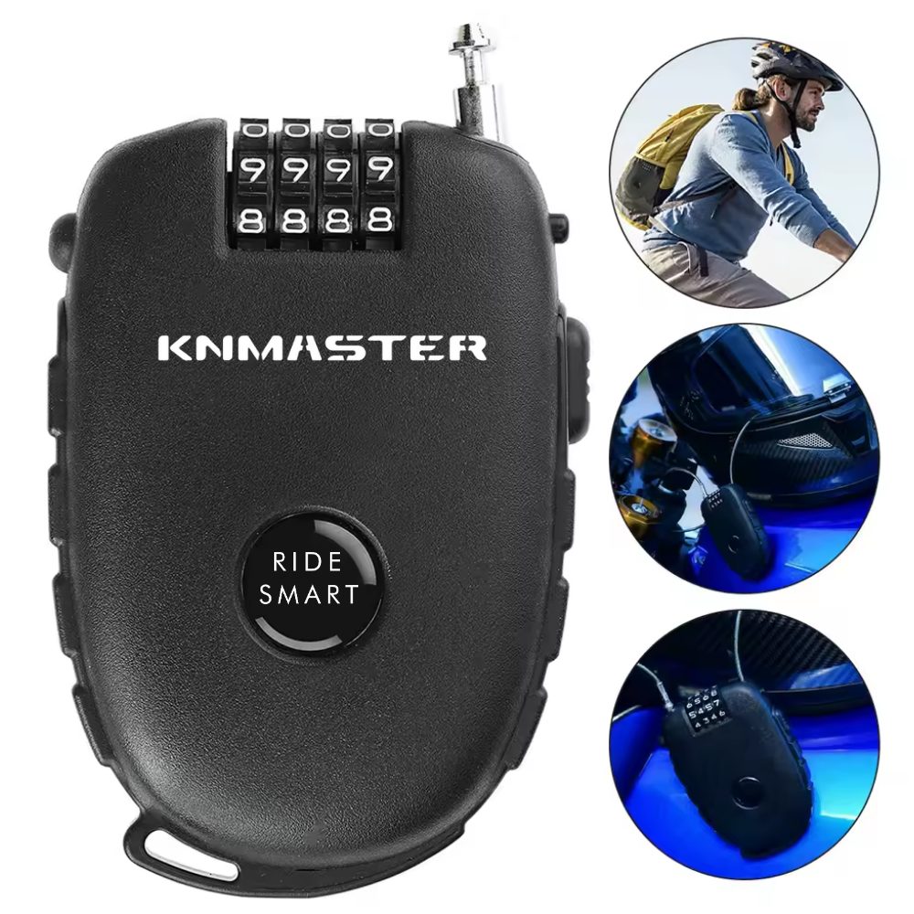 KNMASTER MOTOSİKLET KASKI KİLİDİ + KNMASTER KARBON ÇANTA HEDİYELİ – ESNEK KABLO VE ÜST DÜZEY KORUMA